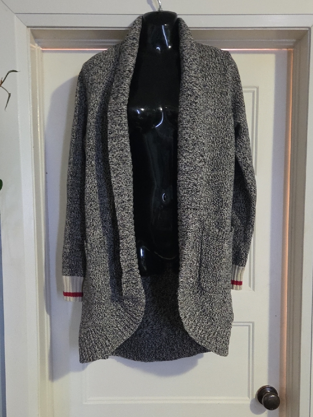 ROOTS Cozy Open-Front Shawl Collar Sweater - Gray